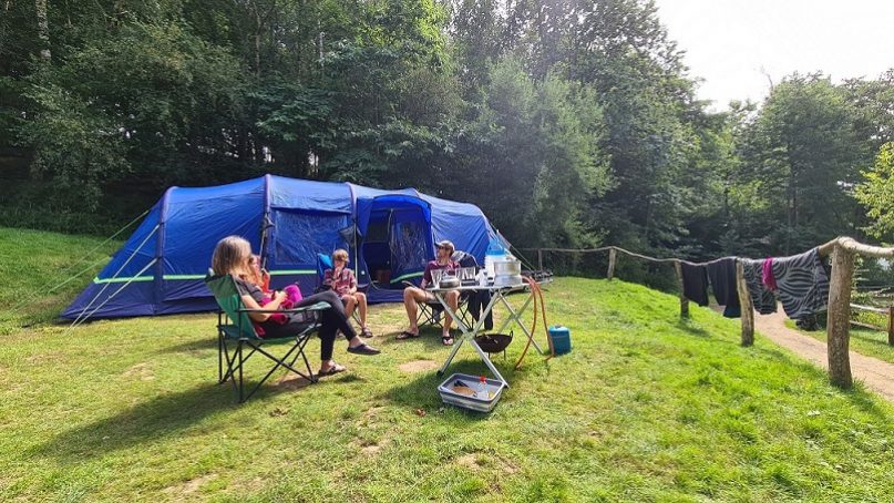 Non Electric Camping Pitch at Bluebell Coppice near Battle and Hastings East Sussex